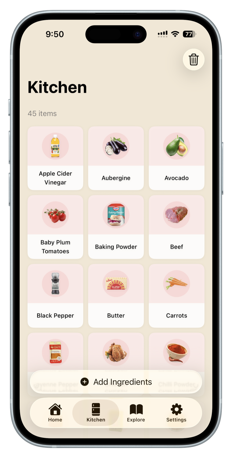 Track pantry ingredients